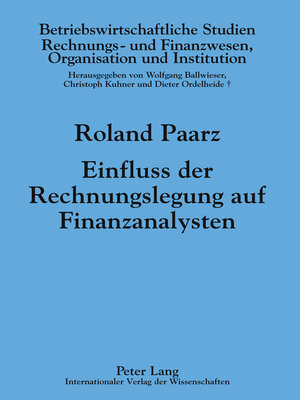 cover image of Einfluss der Rechnungslegung auf Finanzanalysten